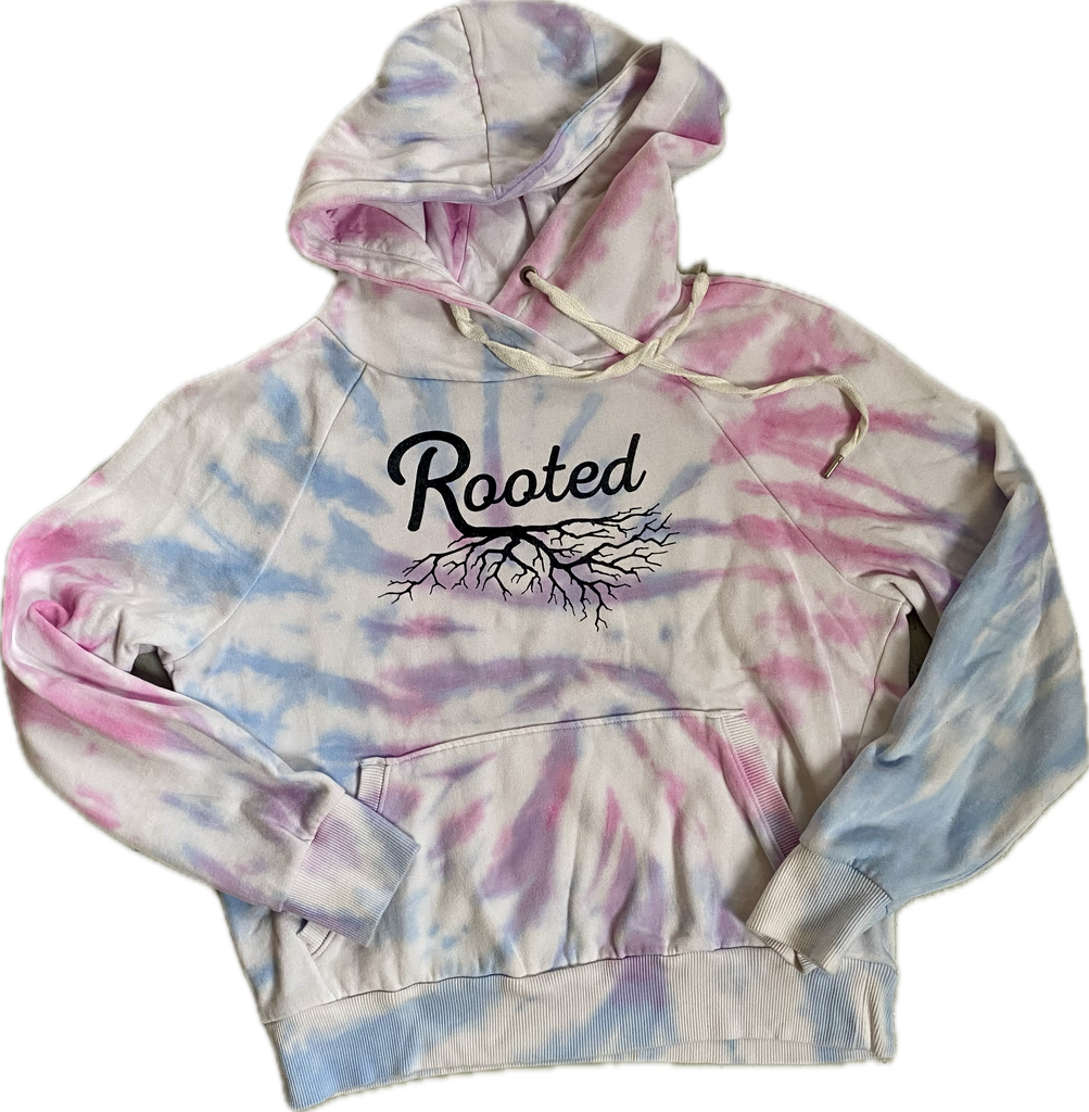 Womens L Rooted in North Carolina Tie Dye Hoodie