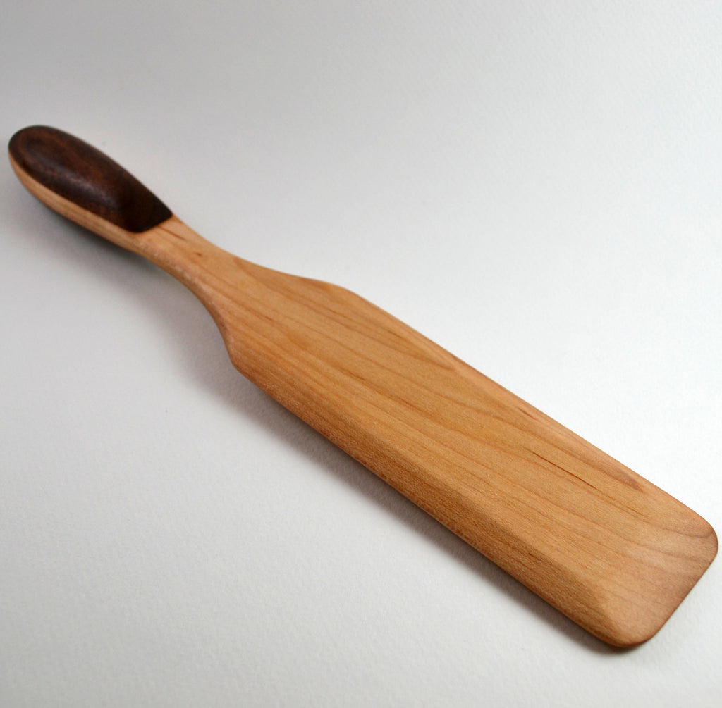 Long wood spatula with walnut handle
