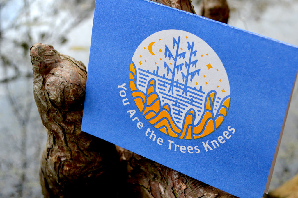 Trees knees greeting card from Heartsleeve, on cypress knees